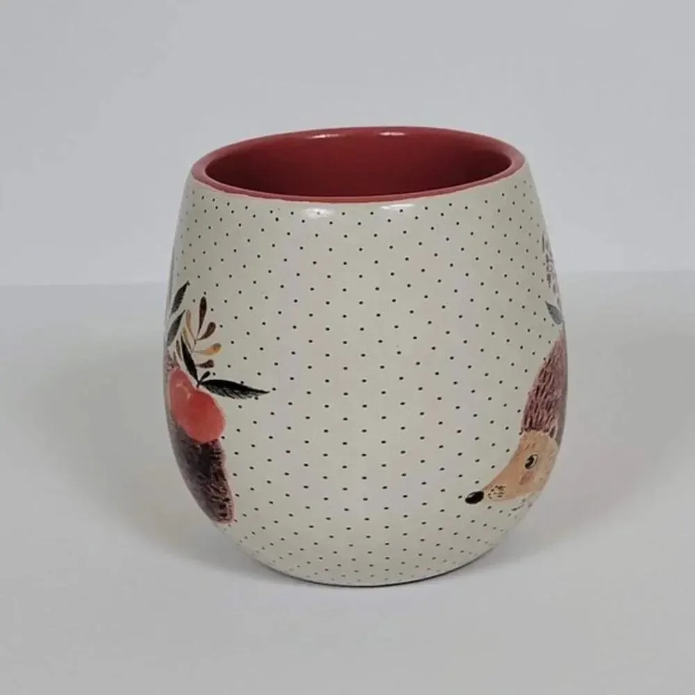 Nicole Miller Home Hedgehog Coffee Mug Large 14oz Ceramic Red Handle